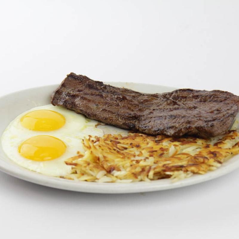 Skirt steak and eggs